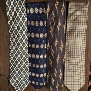 Mens Lands’ End Designer Tie 4 Pack Bundle